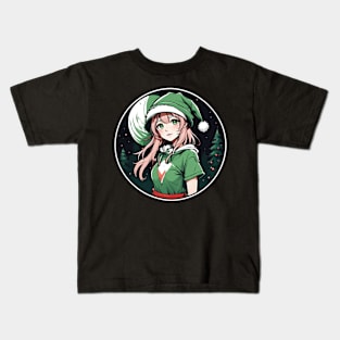 anime girl in green hat Kids T-Shirt